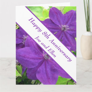 Carte 8e anniversaire, Clematis