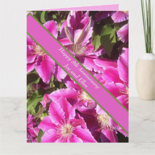 Carte 8e anniversaire, Clematis rose