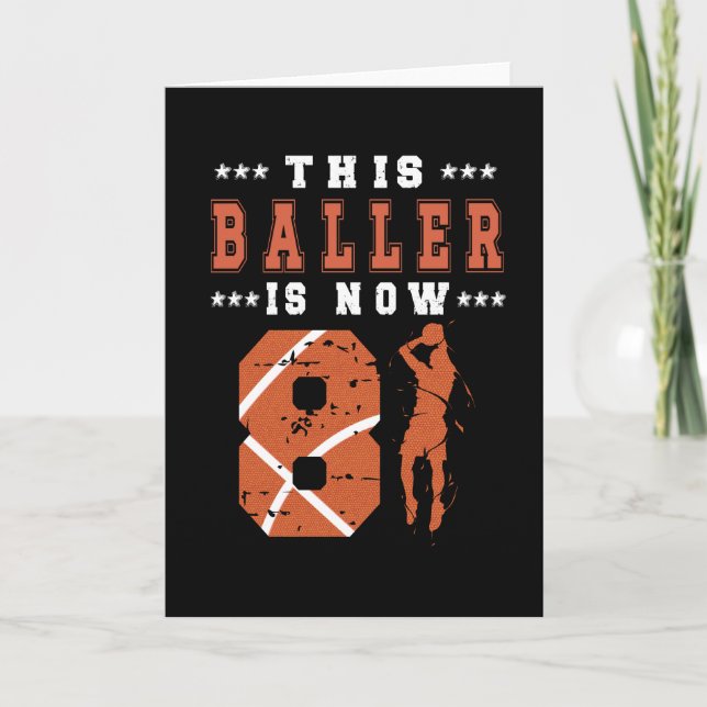 Carte 8e anniversaire Gift Basketball Joueur 8 ans Garço (Devant)
