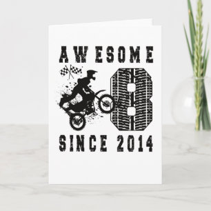 Carte 8e anniversaire Gift Dirt Bike Boy Né en 2014