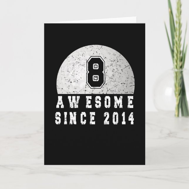 Carte 8e Anniversaire Né En 2014 Garçon Golfeur 8 Ans (Devant)
