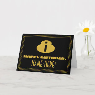 Carte 8e anniversaire : Nom + Art Déco Inspiré Look "8"