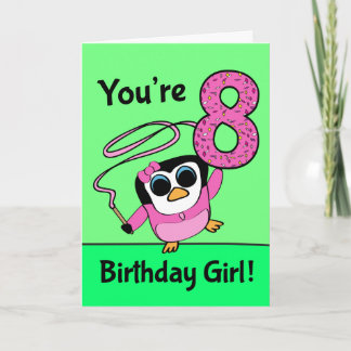 Carte 8e anniversaire - Penguin de Gymnaste