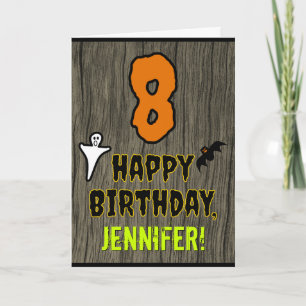 Carte 8e anniversaire : Thème d'Halloween Éffrayant + No