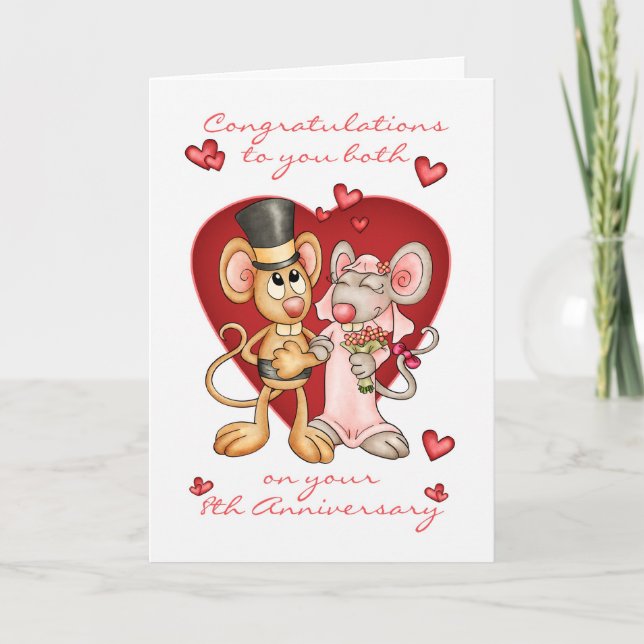 Carte 8èmes félicitations d'anniversaire - anniver (Devant)