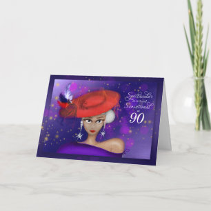 Carte 90 Anniversaire spectaculaire et sensationnel roug