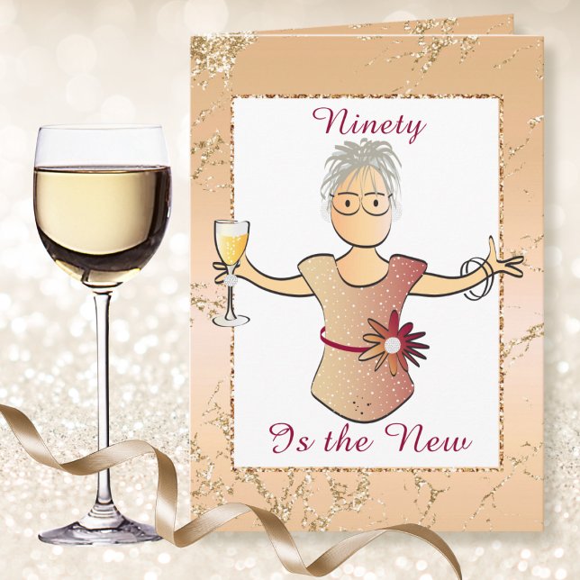 Carte 90 Fantastique Féminin Dessin Animé Joyeux Anniver (Créateur téléchargé)