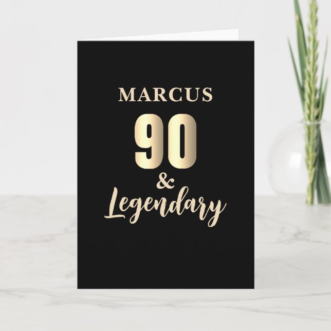 Carte 90 & Legendary Gold 90th Birthday  (Devant)