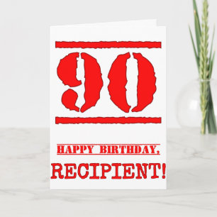 Carte 90e anniversaire : Amusant, Timbre en caoutchouc r