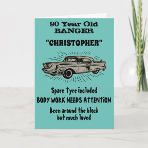 Carte 90e anniversaire Banger Love Vintage Car Style rét