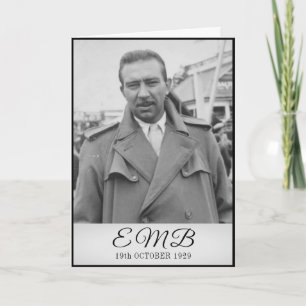 Carte 90e anniversaire Elegant Photo Monogram Homme