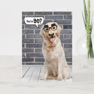 Carte 90e anniversaire Funny Golden Retriever Card
