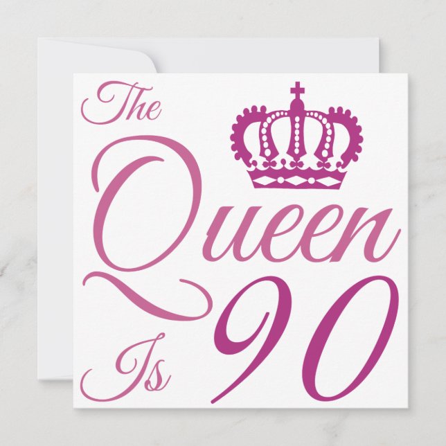 Carte 90e anniversaire Reine (Devant)