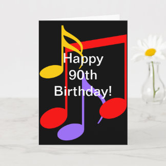 Carte 90th Birthday Music Notes Folded Greeting Card