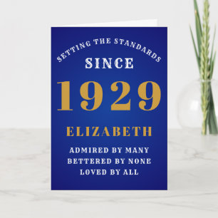 Carte 90th Birthday Standards Born 1929 Ajouter Votre No