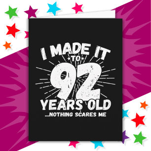 Carte 92 Ans Mème Sarcastique drôle 92ème anniversaire