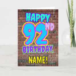 Carte 92e anniversaire - Amusant, Graffiti urbain inspir