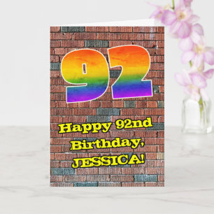 Carte 92e anniversaire : Arc en ciel inspiré par les gra