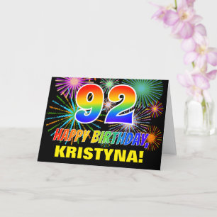 Carte 92e anniversaire : Bold, Fun, Fireworks, Rainbow 9