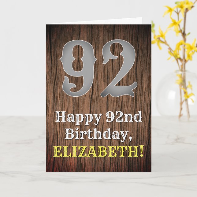 Carte 92e anniversaire : Pays inspiré par l'Ouest Look,  (Fleur jaune)