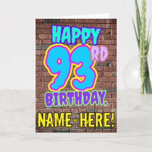 Carte 93e anniversaire - Amusant, Graffiti urbain inspir