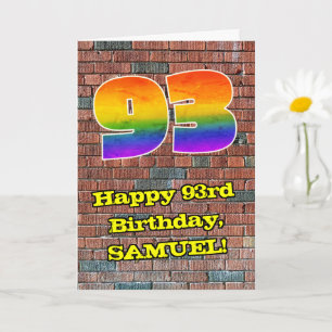 Carte 93e anniversaire : arc-en-ciel amusant inspiré des