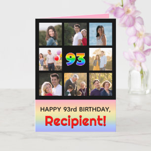 Carte 93e anniversaire : Arc en ciel amusant #, photos p