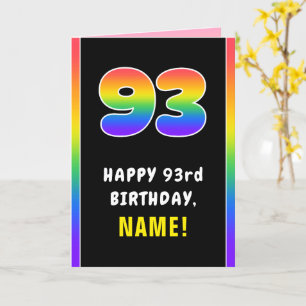 Carte 93e anniversaire : Arc-en-ciel coloré # 93, Nom pe
