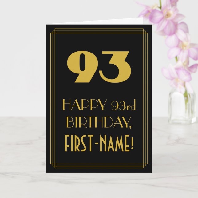 Carte 93e anniversaire - Art Déco Inspiré Look "93" & No (Orchidée)