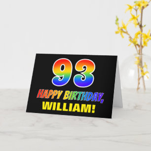 Carte 93e anniversaire : Bold, amusant, simple, arc-en-c