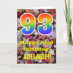 Carte 93e anniversaire; feuilles d'automne rustiques; ar