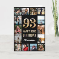 93e Joyeux Anniversaire Black and Gold Photo Colla
