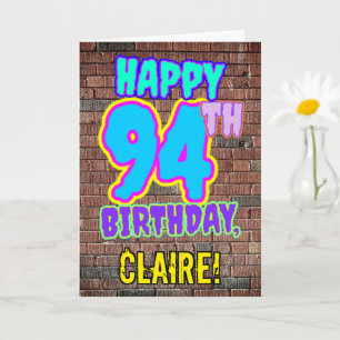 Carte 94e anniversaire - Amusant, Graffiti urbain inspir