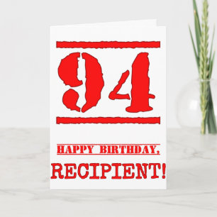 Carte 94e anniversaire : Amusant, Timbre en caoutchouc r