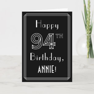 Carte 94e anniversaire : Art Déco Style # 94 & Custom Na