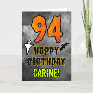 Carte 94e anniversaire : Eerie Halloween Thème + Nom per