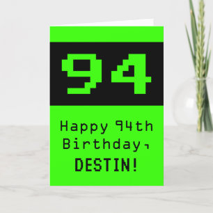 Carte 94e anniversaire : Nerdy / Geeky Style "94" et nom
