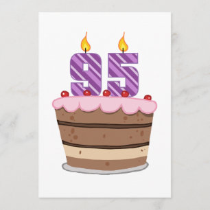Carte 95 ans sur le gâteau d'anniversaire