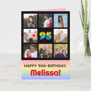 Carte 95e anniversaire : Arc-en-ciel amusant #, photos p