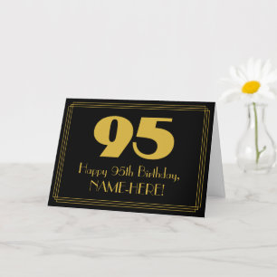 Carte 95e anniversaire : Art Déco Inspiré Look "95" & No