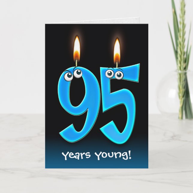 Carte 95e anniversaire bougies avec boules d'yeux (Devant)