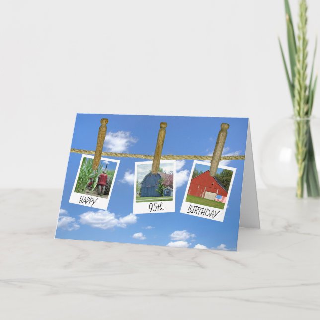 Carte 95e Anniversaire Granges Et Captures De Tracteurs (Devant)