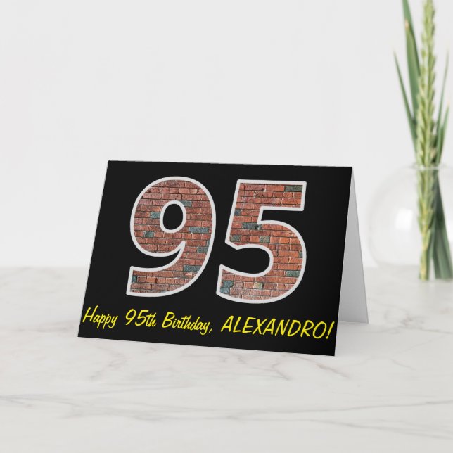 Carte 95e anniversaire - Motif de mur de briques "95" av (Devant)