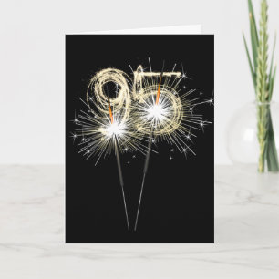 Carte 95e anniversaire Sparklers en noir
