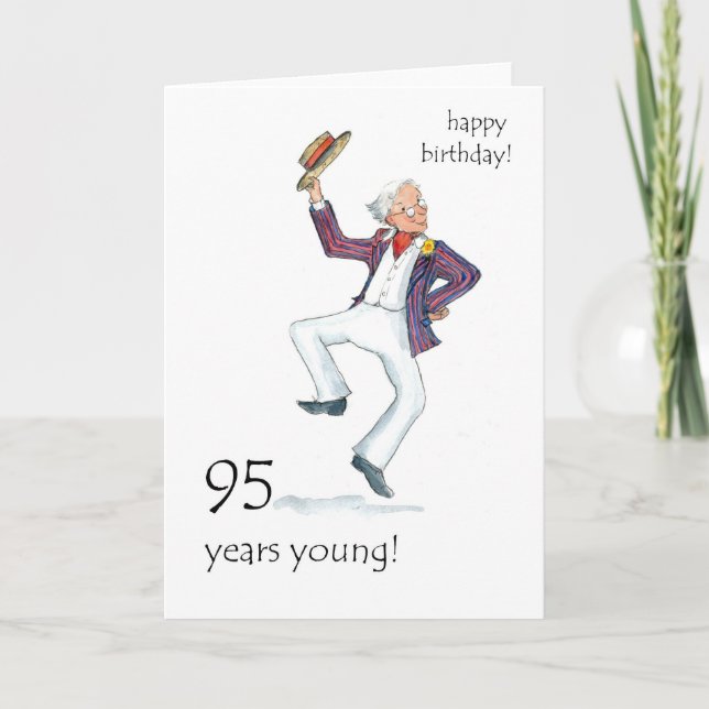 Carte 95th Birthday Card - Man Dancing! (Devant)