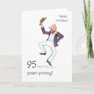 Carte 95th Birthday Card - Man Dancing!