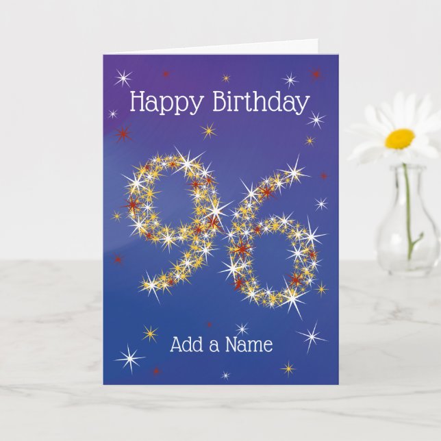 Carte 96e anniversaire - Nombre d'étoiles - bleu - âge 9 (Petite plante)