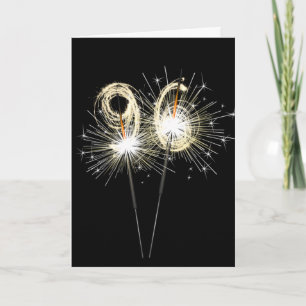 Carte 96e anniversaire Sparklers en noir