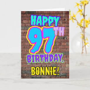 Carte 97e anniversaire - Amusant, Graffiti urbain inspir