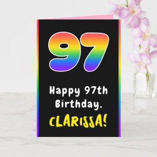 Carte 97e anniversaire : Arc-en-ciel coloré # 97, Nom pe